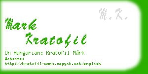 mark kratofil business card